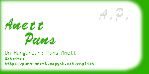 anett puns business card
